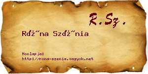 Róna Szénia névjegykártya